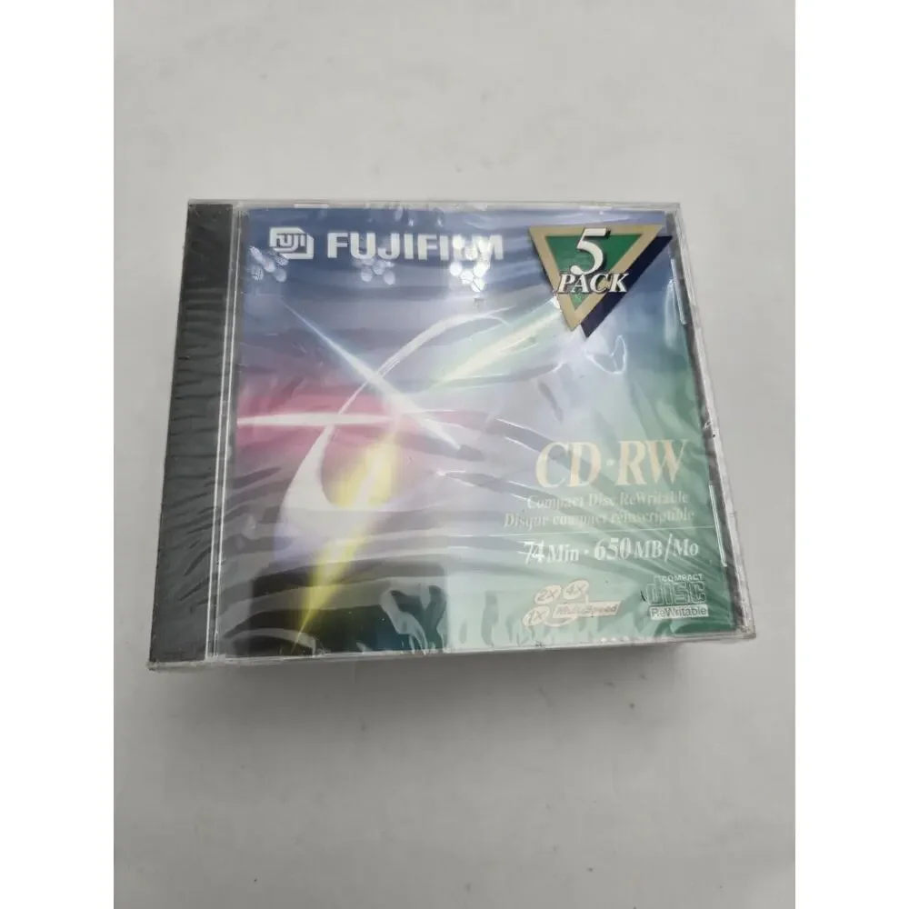 FUJIFILM CD-RW 5 PACK 74 MIN 650/MB BRAND NEW IN PACKAGE